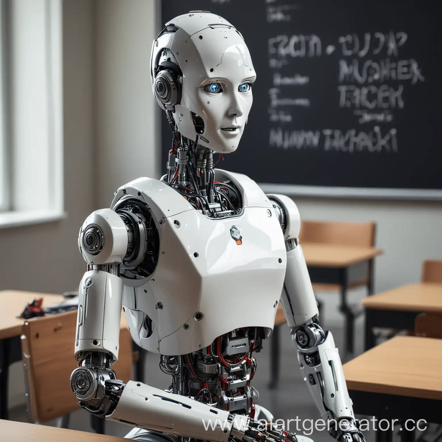 Robot-Teacher-in-Classroom-Teaching-Students