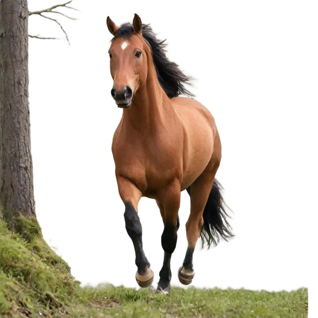 HighQuality-PNG-Image-of-a-Horse-Running-in-the-Forest-Capturing-Natural-Beauty-and-Motion