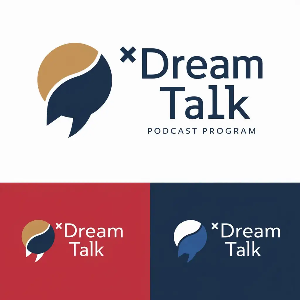 LOGO-Design-For-Dream-Talk-Podcast-Program-Royal-Gold-Red-Royal-Blue-with-Visionary-Symbolism