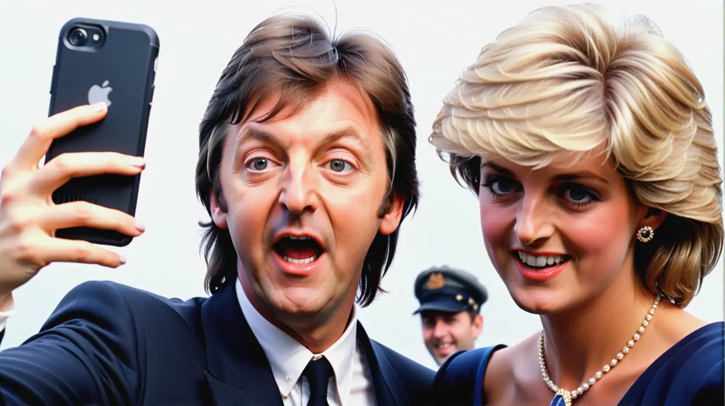 Paul McCartney Selfie with Princess Diana at Royal Event