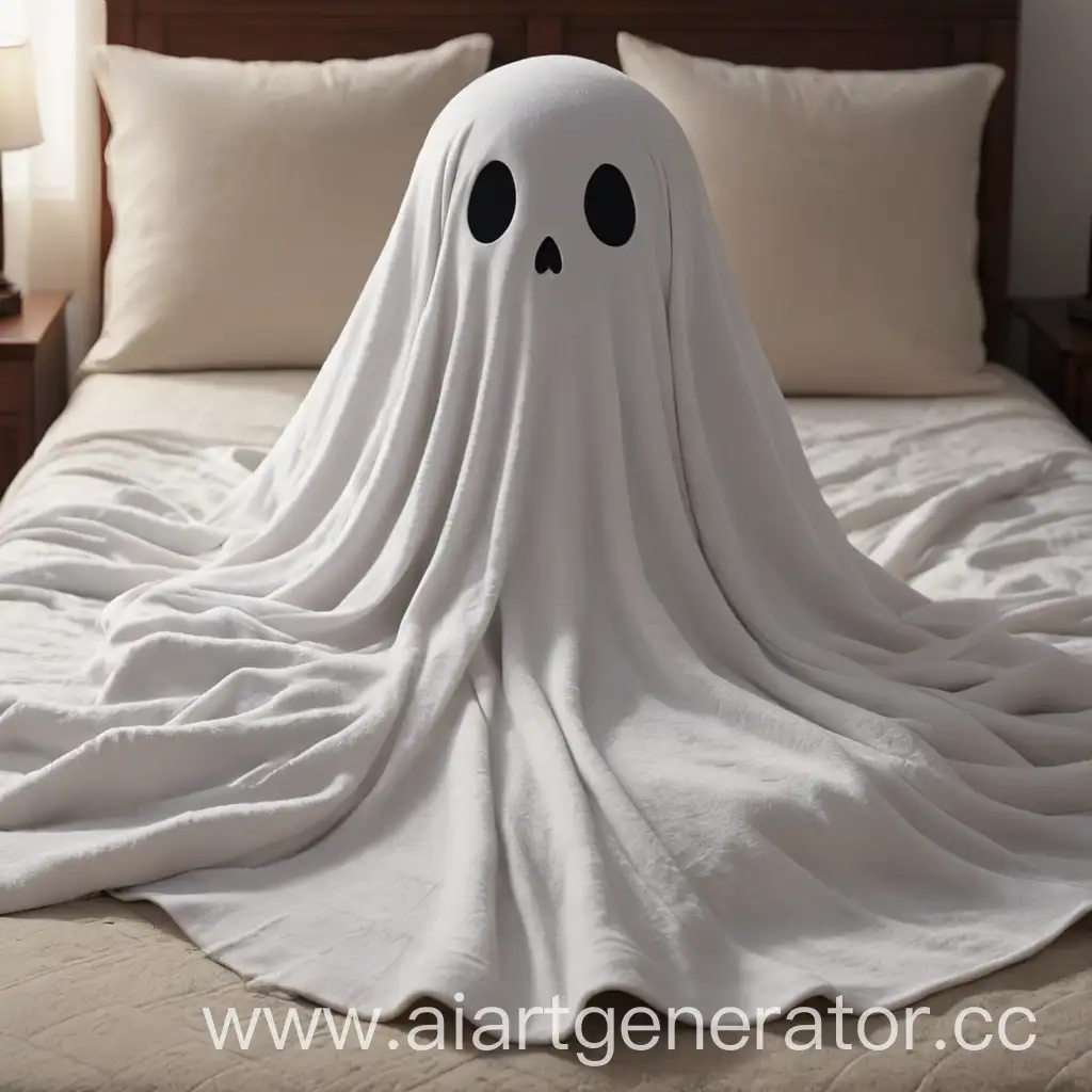 Playful-Ghost-Emerging-from-a-Blanket