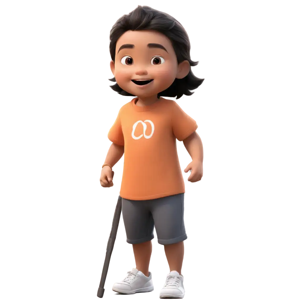 Realistic 3D animated Indonesian small child characters