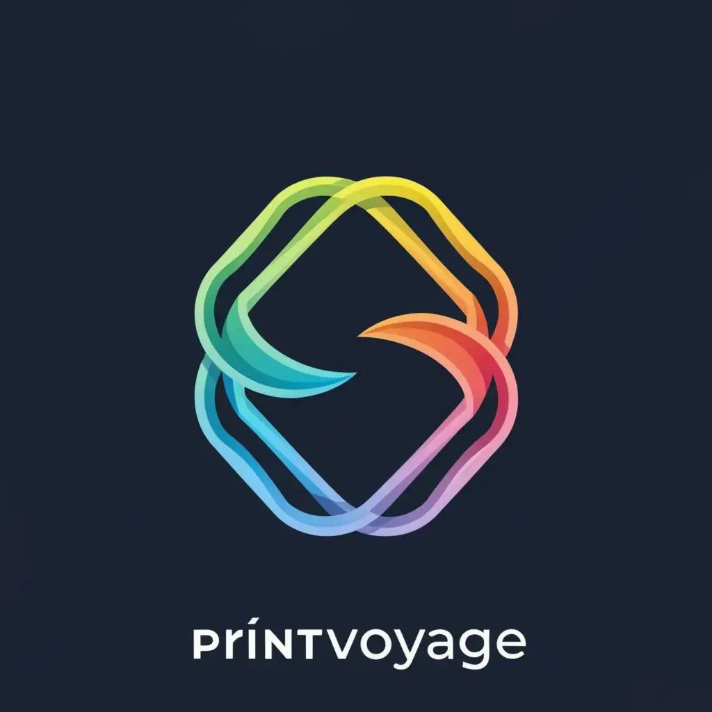 a logo design,with the text "PrintVoyage", main symbol:"Design a logo for the TikTok user "PrintVoyage" that captures the essence of creativity, exploration, and vibrant content. Incorporate elements that symbolize 3d printing, such as 3d printer, textures, or printing tools, in a modern and dynamic way. Use colors that evoke excitement and energy, and ensure the design is versatile enough to work across various digital platforms. Aim for a balance of playfulness and sophistication, reflecting the user's journey through the world of 3d printing",complex,be used in Technology industry,clear background