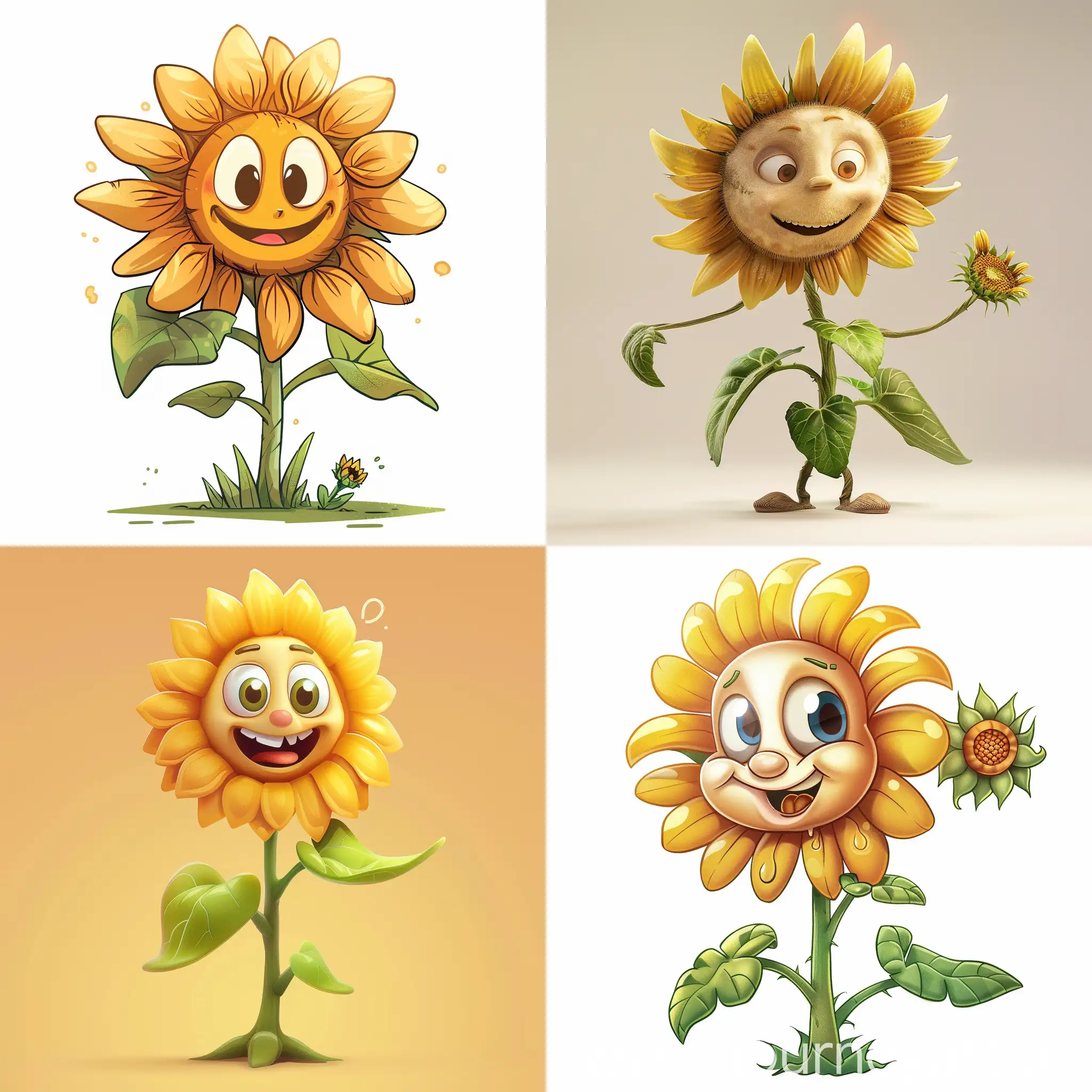 Cheerful-Cartoon-Character-Sunflower-in-Vibrant-Colors