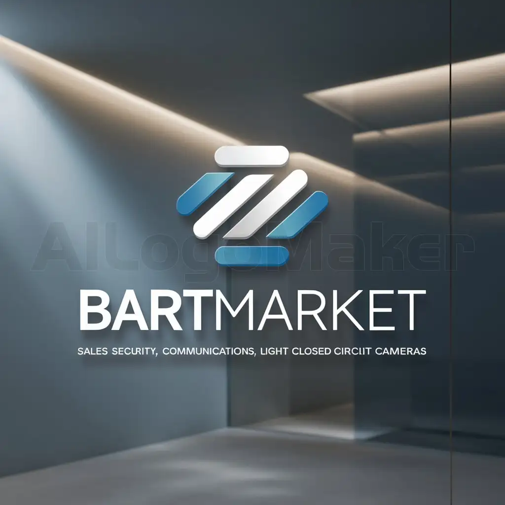a logo design,with the text "BARTMARKET", main symbol:logo of sales security, communications, light, and closed-circuit cameras,Moderate,be used in Technology industry,clear background