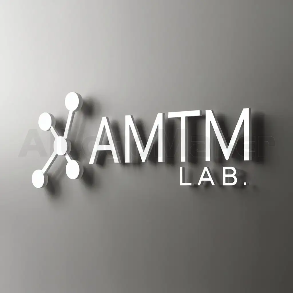 a logo design,with the text "AMTM Lab", main symbol:materials science,Moderate,be used in Education industry,clear background