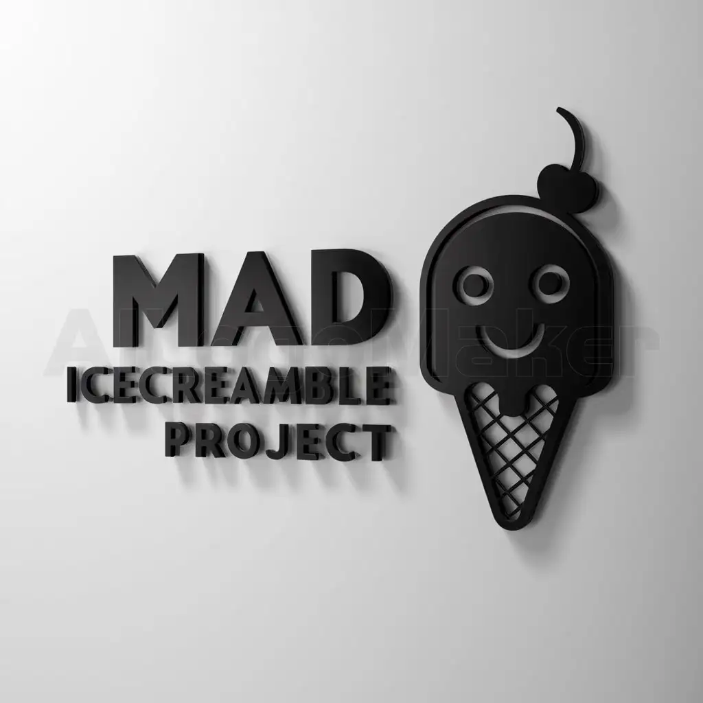 a logo design,with the text "Mad Icecreamble project", main symbol:ice cream,Moderate,be used in Others industry,clear background
