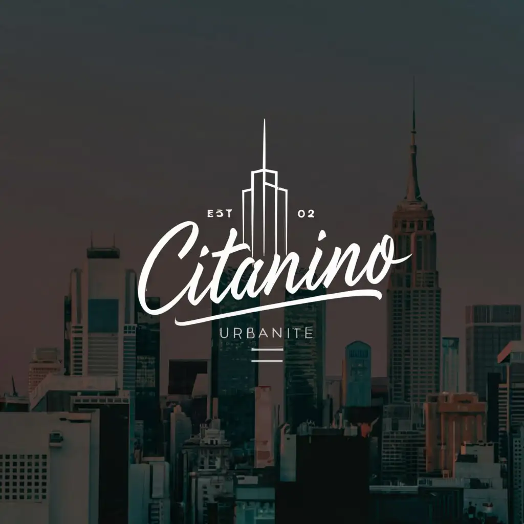 a logo design,with the text "Urbanite ", main symbol:the text 'Citadino' in an elegant and cursive font, with the letter 'i' represented as a skyscraper.,Moderate,be used in Retail industry,clear background