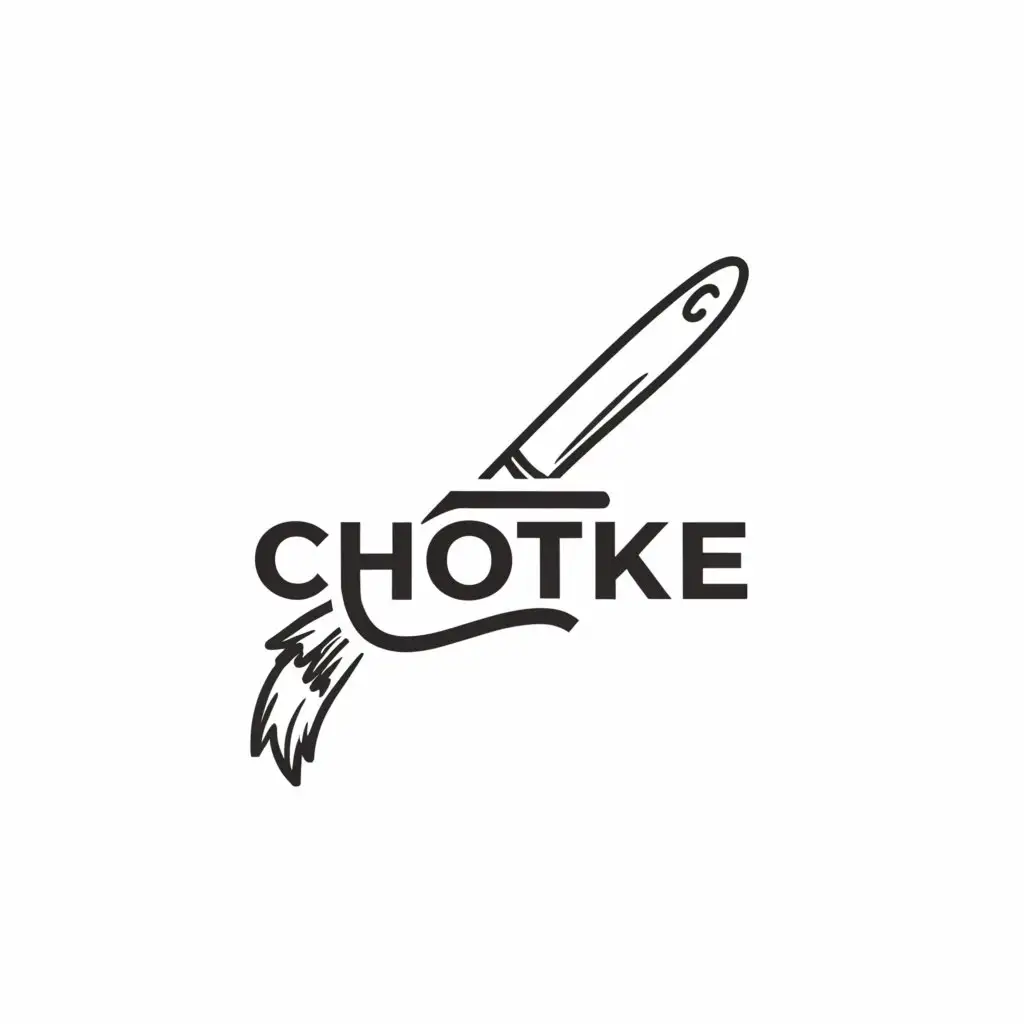 a logo design,with the text "chotke", main symbol:brush,Moderate,be used in design industry,clear background