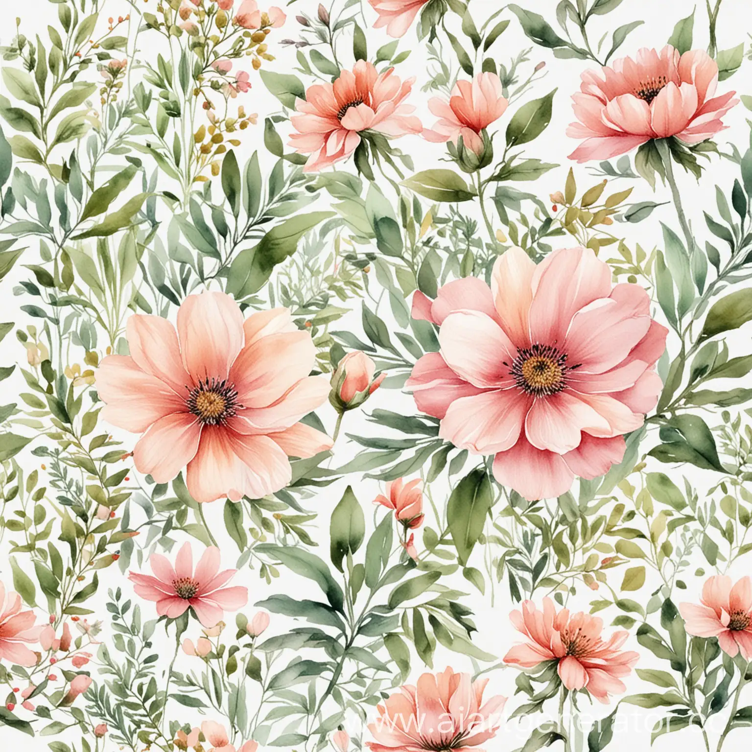 Elegant-Watercolor-Floral-Arrangement-Delicate-Blossoms-in-Serene-Harmony