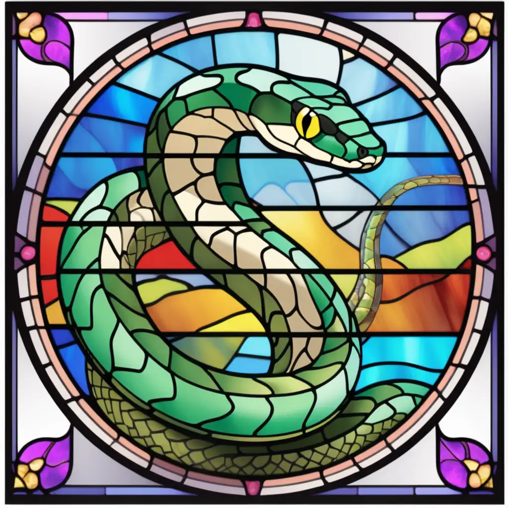 Colorful Stained Glass Snake Clipart Vibrant Serpent Sticker Art