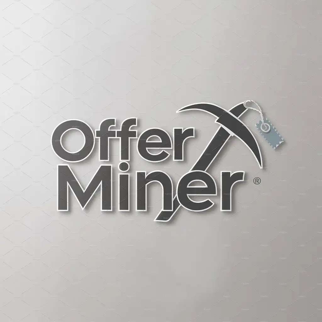 a logo design,with the text "Offer Miner", main symbol:coupon discount miner offer,Minimalistic,be used in Retail industry,clear background