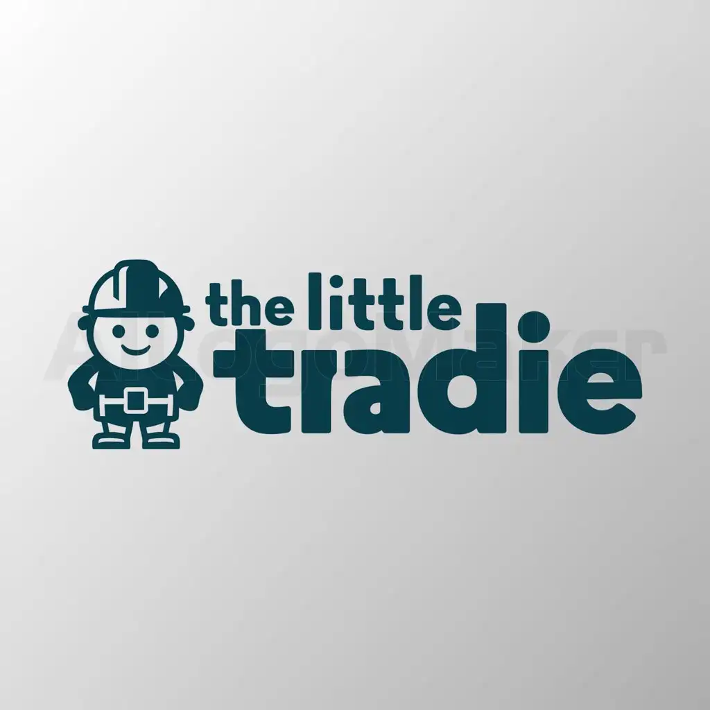 LOGO-Design-For-The-Little-Tradie-Simple-Text-with-Illustration-of-a-Tradie