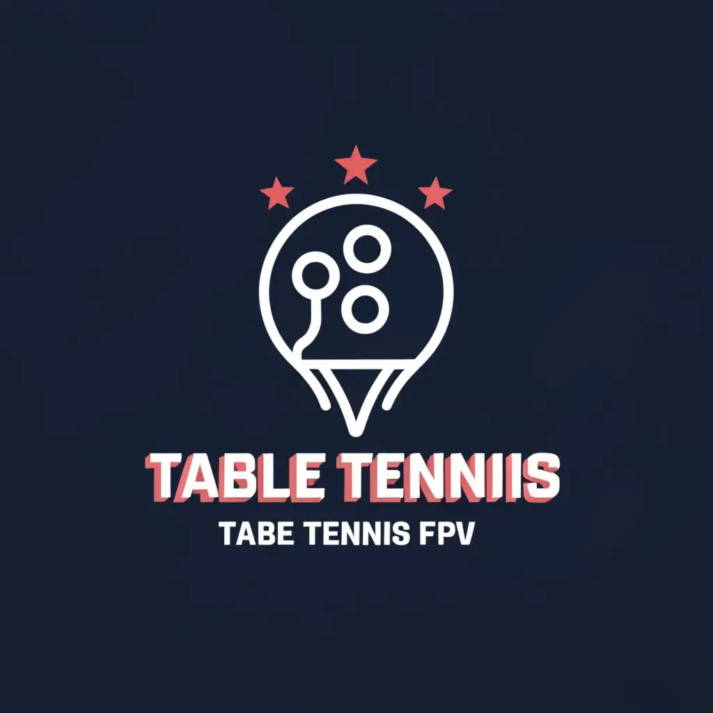 a logo design,with the text "Beginner's Table Tennis FPV", main symbol:Table tennis racket,Moderate,be used in Sports Fitness industry,clear background