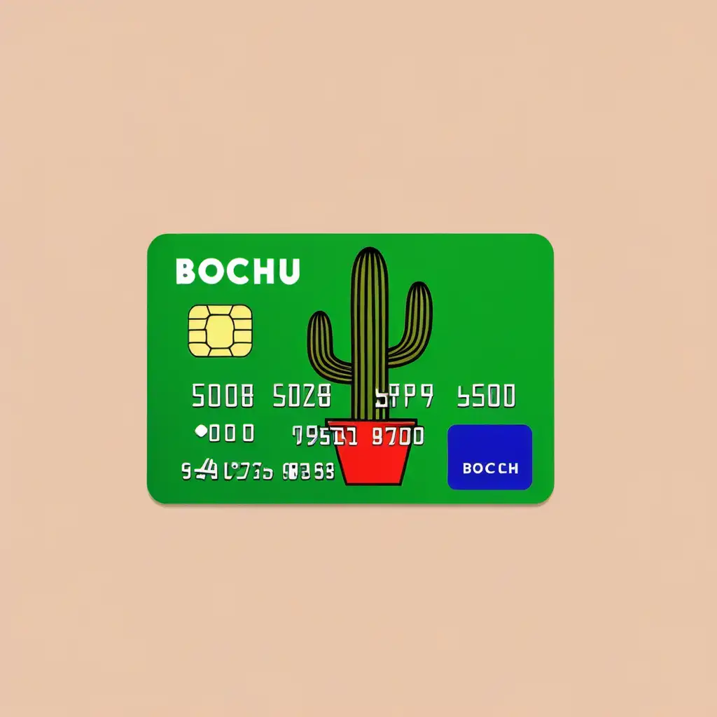 Digital Code Bank Card with Cactus NFT Artwork