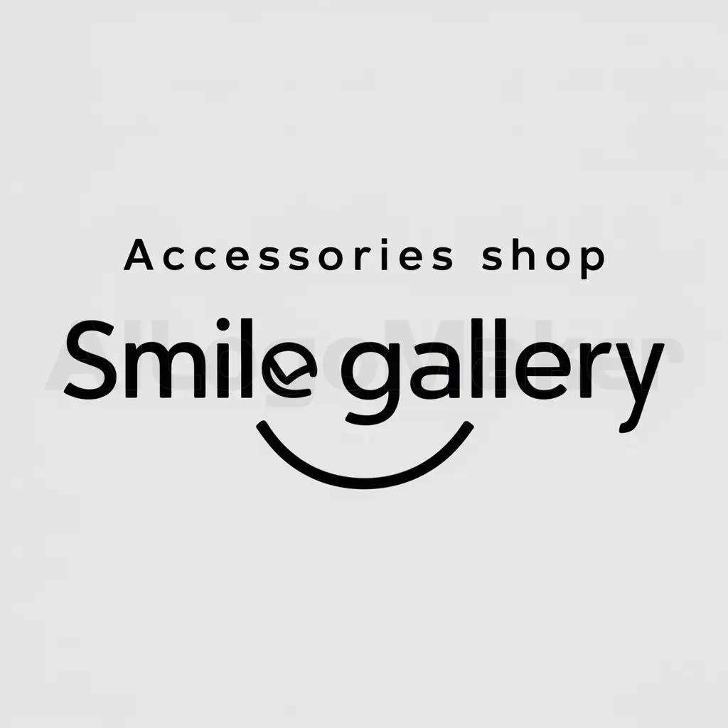 a logo design,with the text "Accessories shop", main symbol:Smile Gallery,Minimalistic,clear background