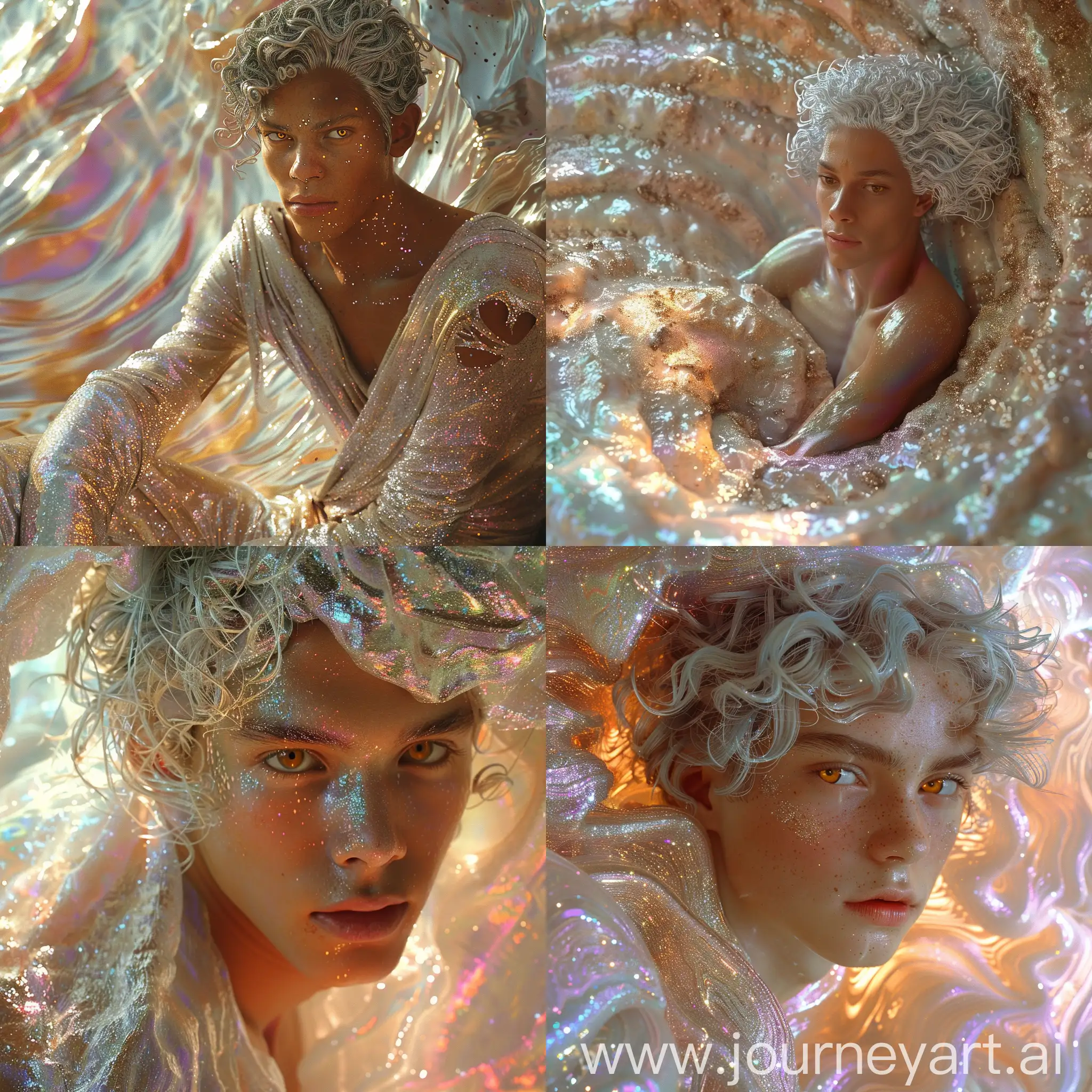 Enigmatic-Androgynous-Figure-in-Shimmering-Labyrinthine-Environment