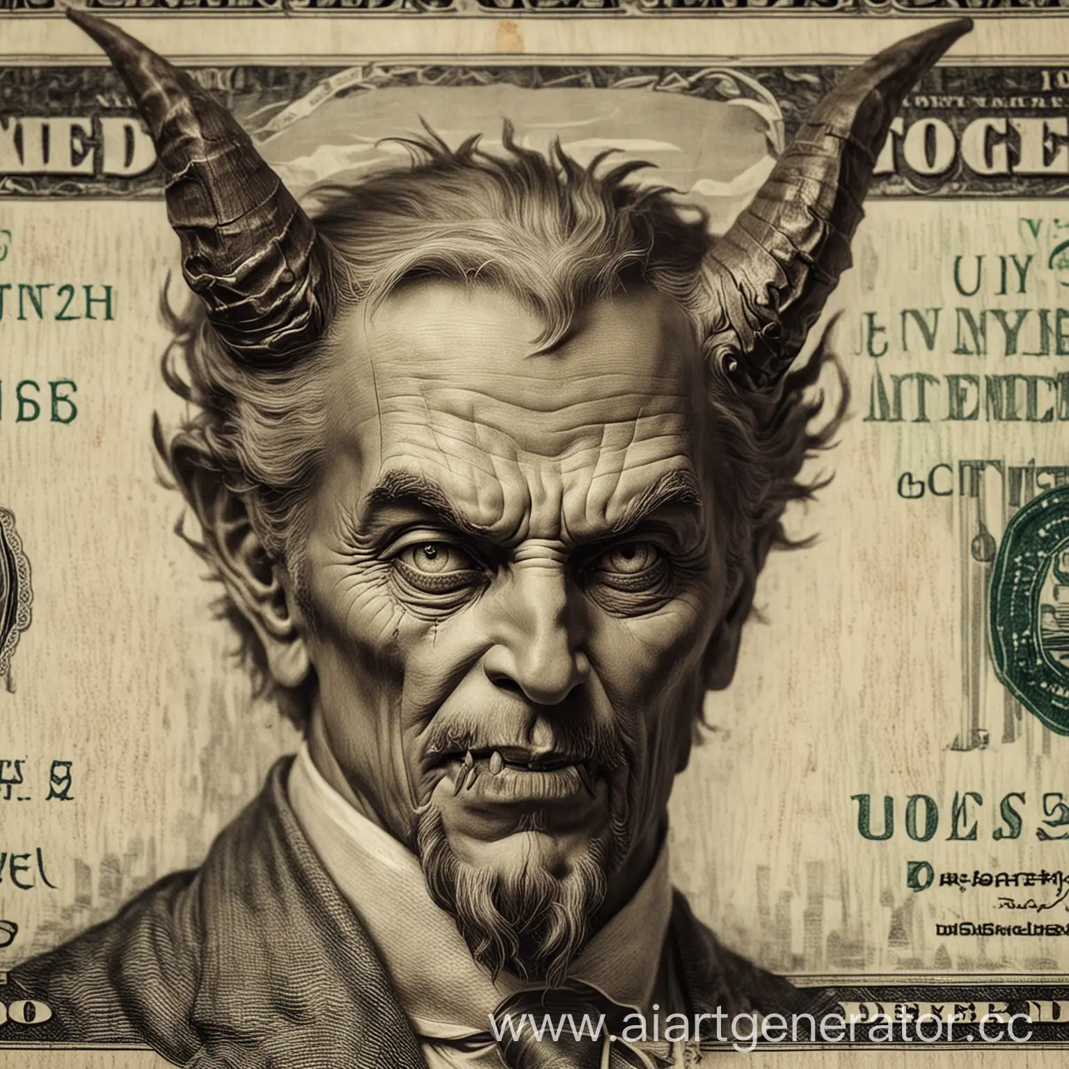 The image of the devil on the US dollar