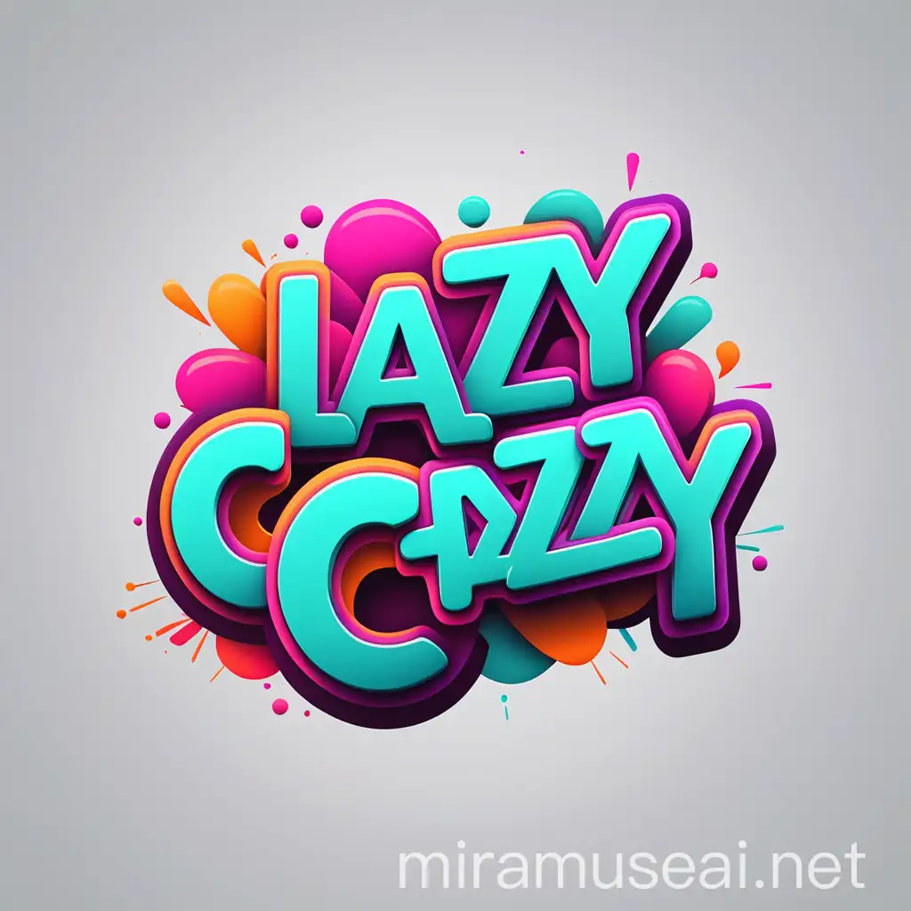 create a logo using LAZY CRAZY text