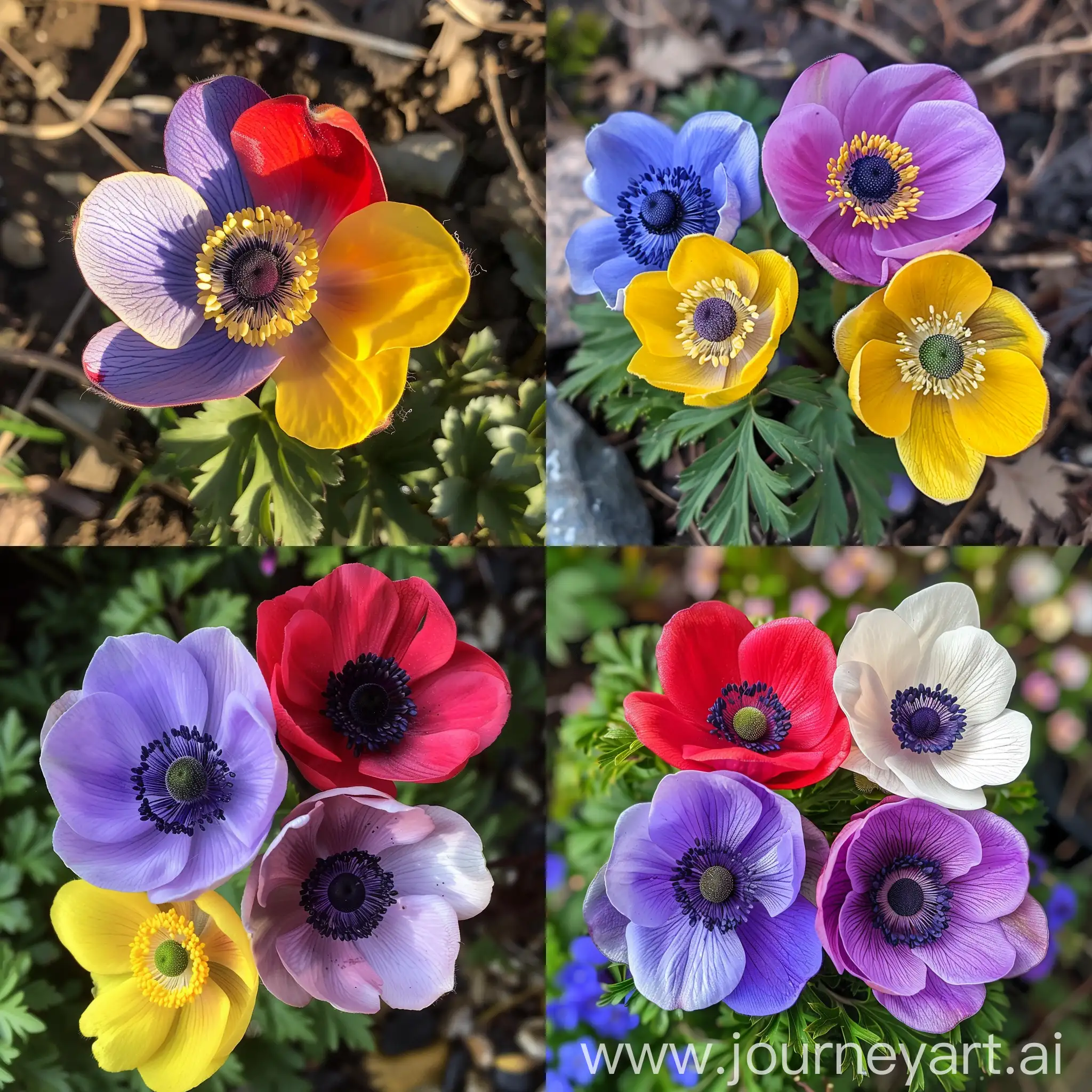Anemone-Flower-with-Four-Vibrantly-Colored-Petals