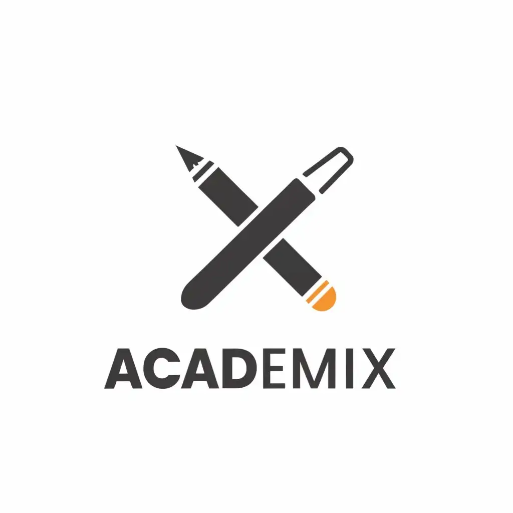a logo design,with the text "AcademiX", main symbol:A pen or pencil to symbolize the academiX,Moderate,be used in Education industry,clear background