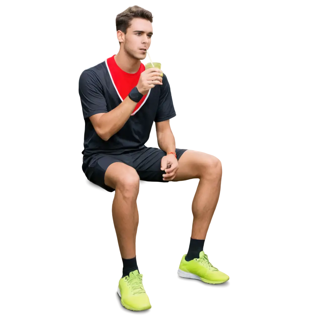 HighQuality-PNG-Image-Football-Player-Enjoying-Fruit-Cocktail-in-Stadium