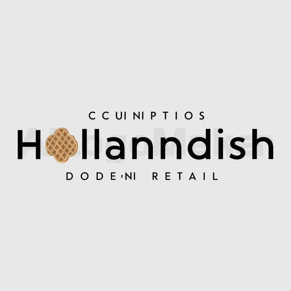 a logo design,with the text "Hollandish", main symbol:waffle,Moderate,be used in Retail industry,clear background
