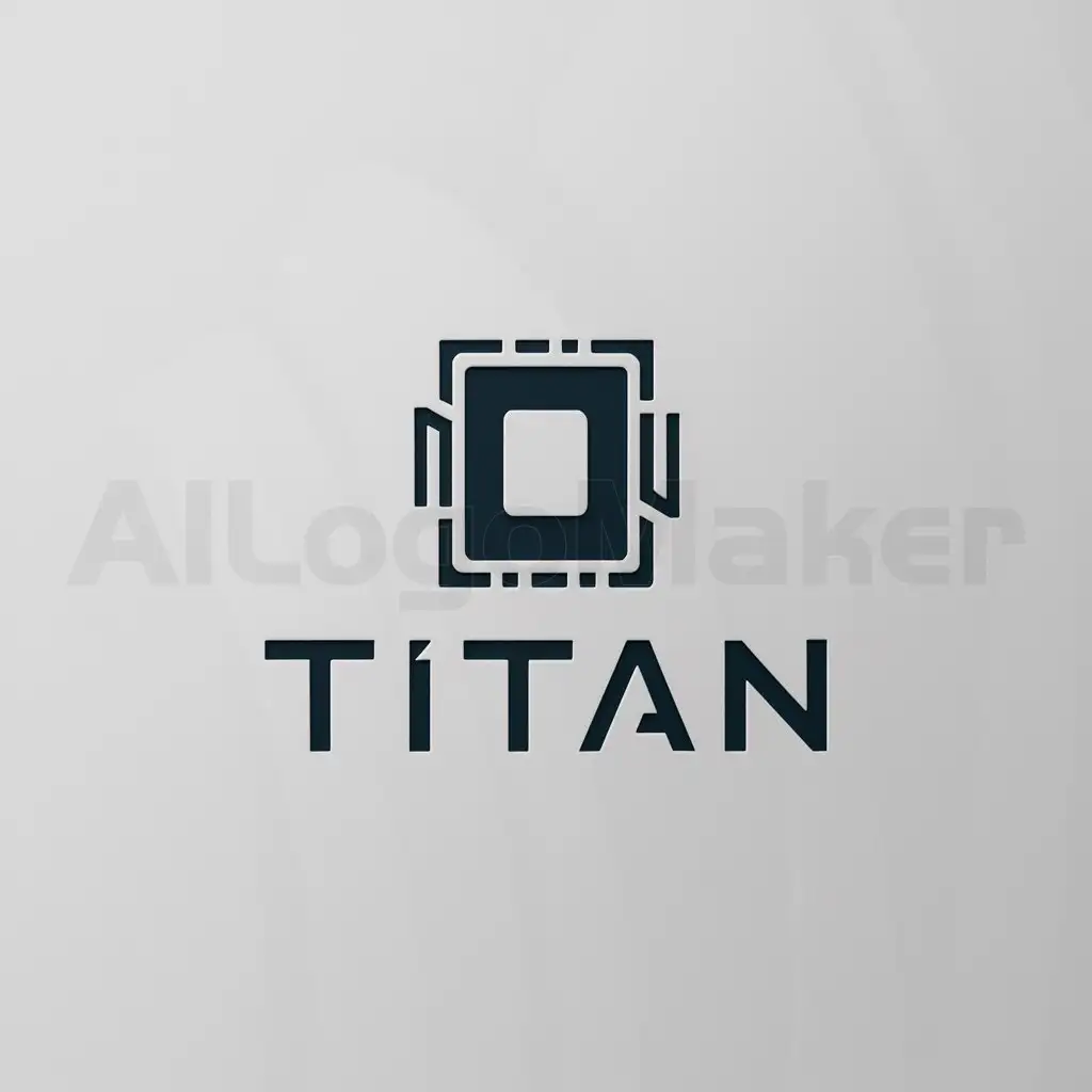 a logo design,with the text "Titan", main symbol:computer,cpu,Minimalistic,clear background