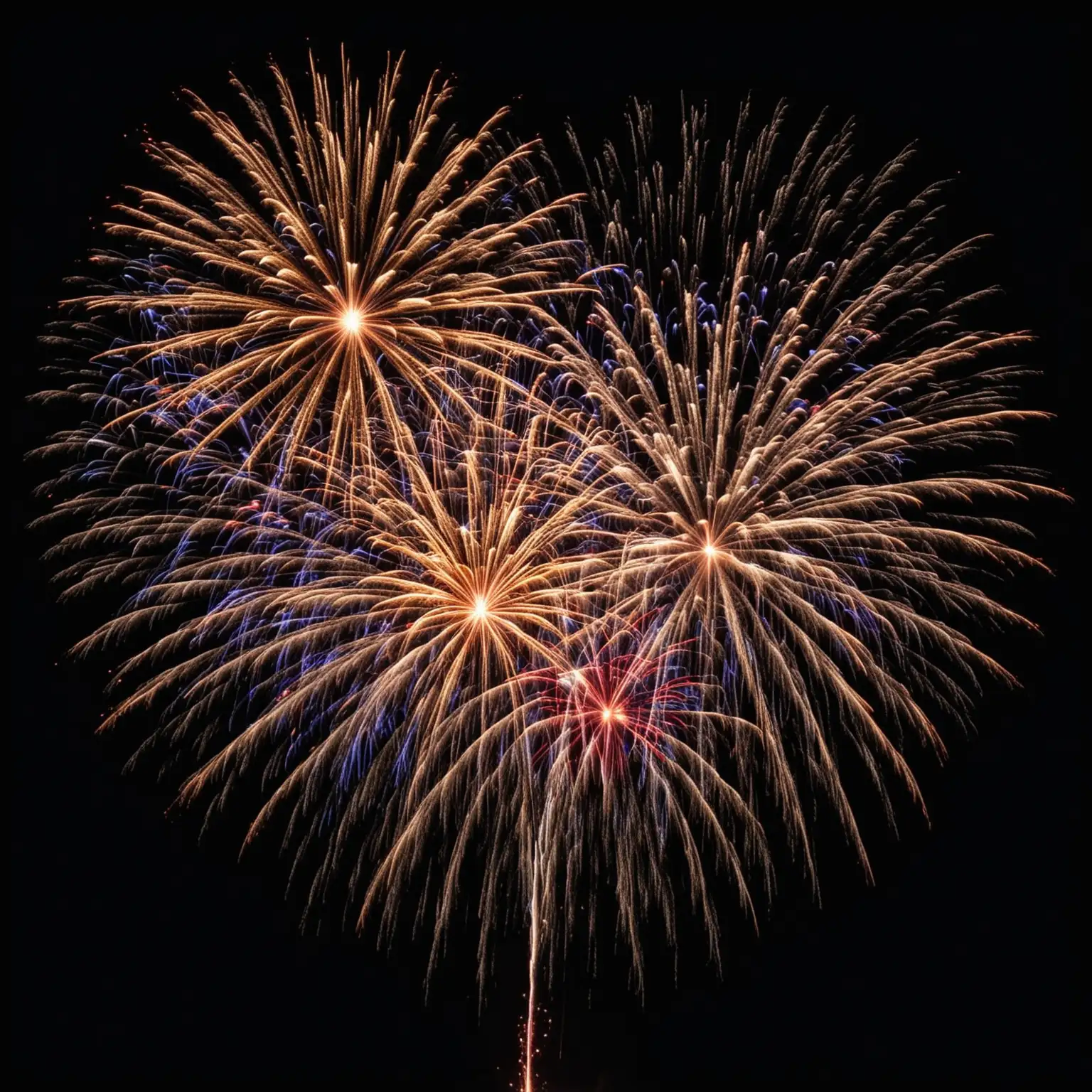 Vibrant Fireworks Illuminating a Night Sky