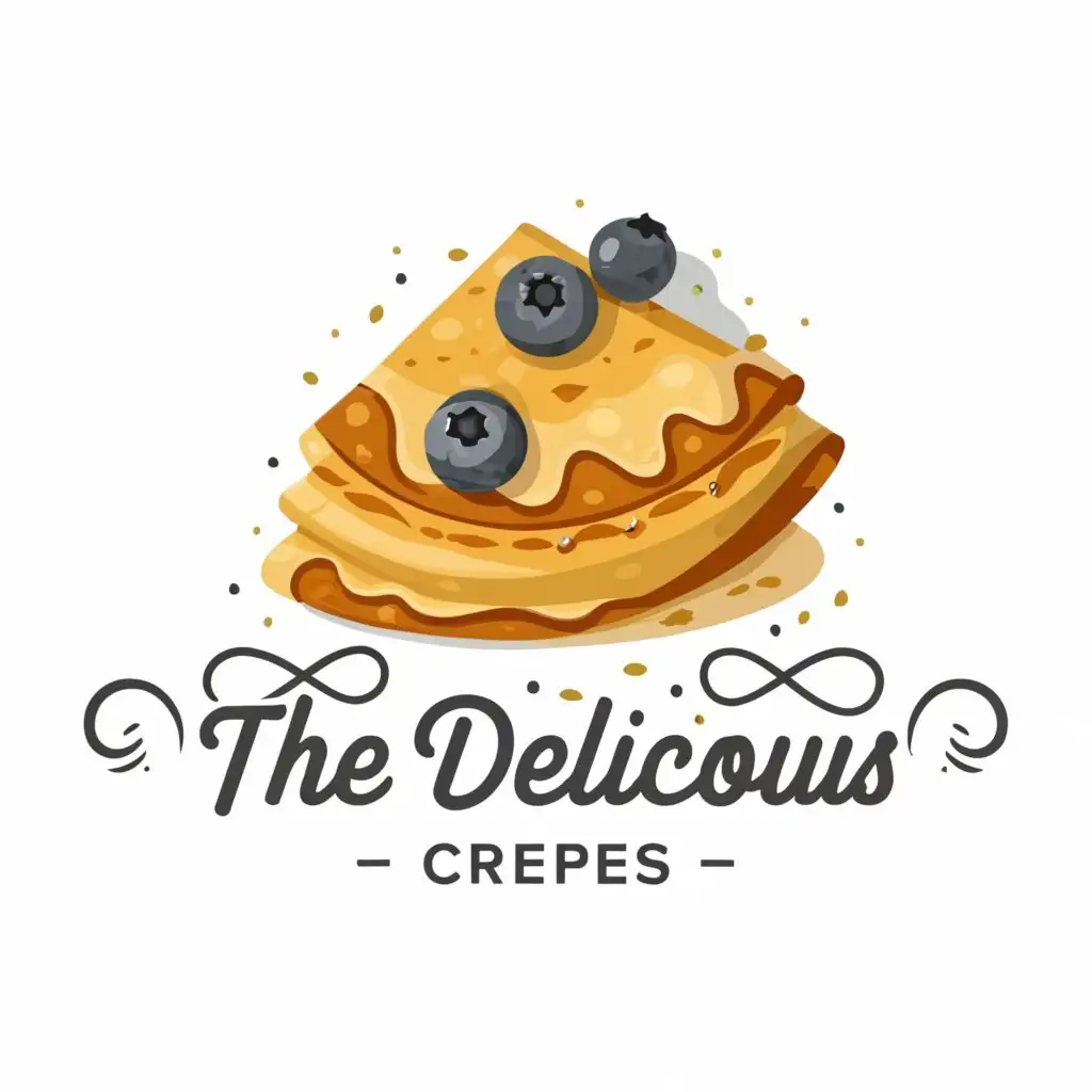 a logo design,with the text "The Delicious Crêpe", main symbol:folded pancake,Moderate,be used in foodtruck industry,clear background