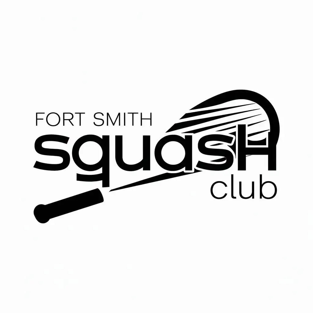 LOGO-Design-For-Fort-Smith-Squash-Club-Dynamic-Racquet-and-Rapids-Emblem-on-Clear-Background
