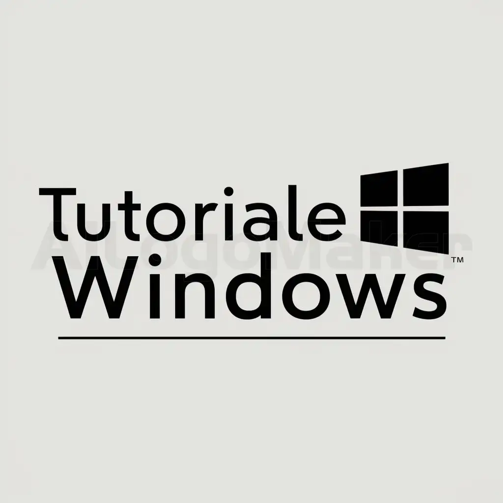 a logo design,with the text "TutorialesWindows", main symbol:Windows,Moderate,clear background