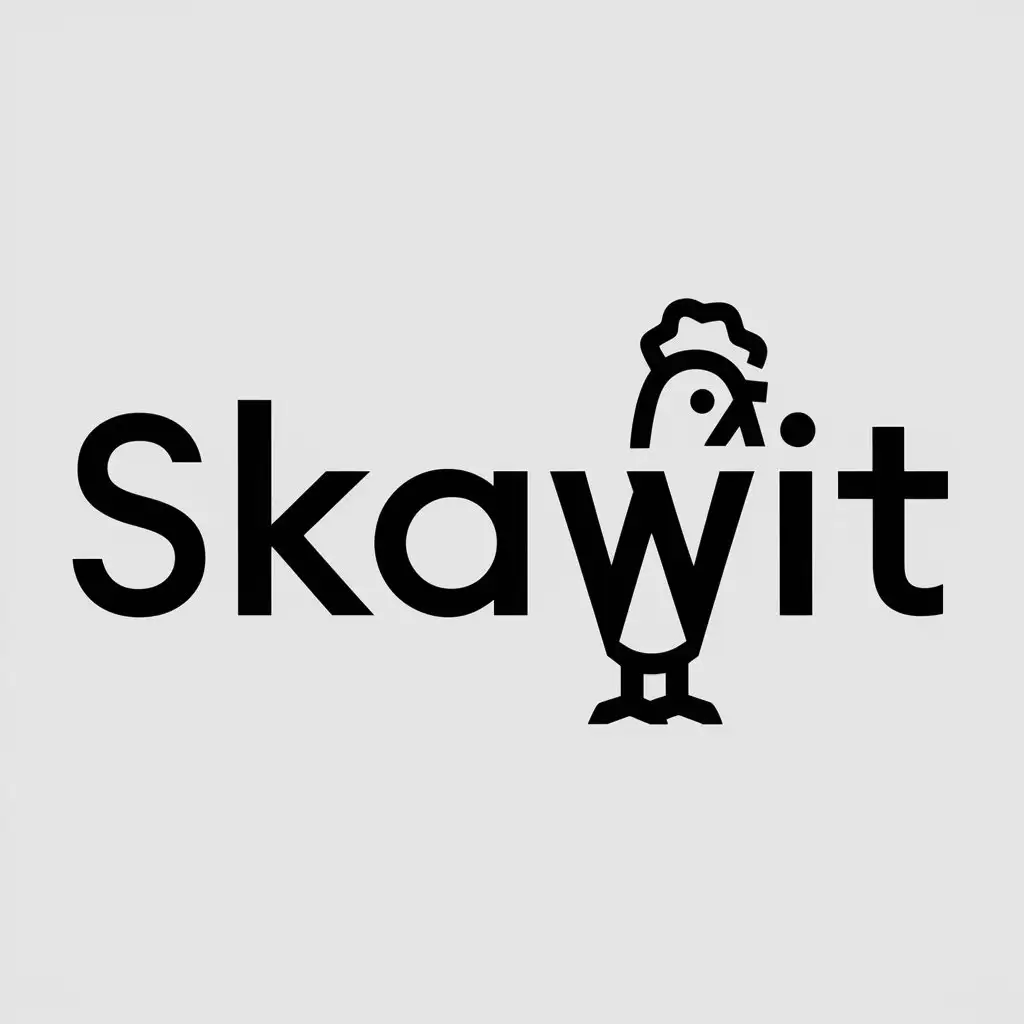 a logo design,with the text "SKAWIT", main symbol:Chicken,Moderate,be used in Retail industry,clear background