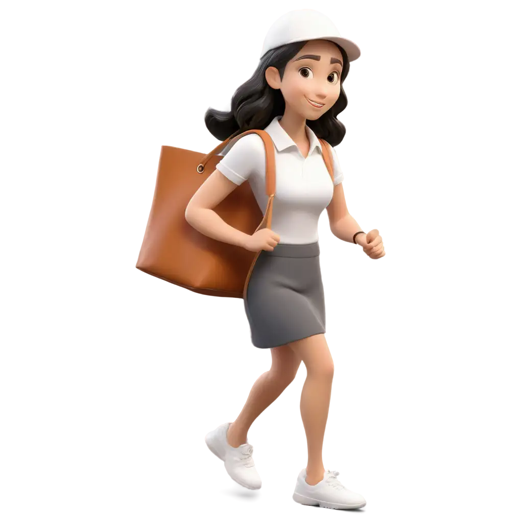 3D-Girl-Using-Bag-Education-HighQuality-PNG-Image-for-Versatile-Online-Applications