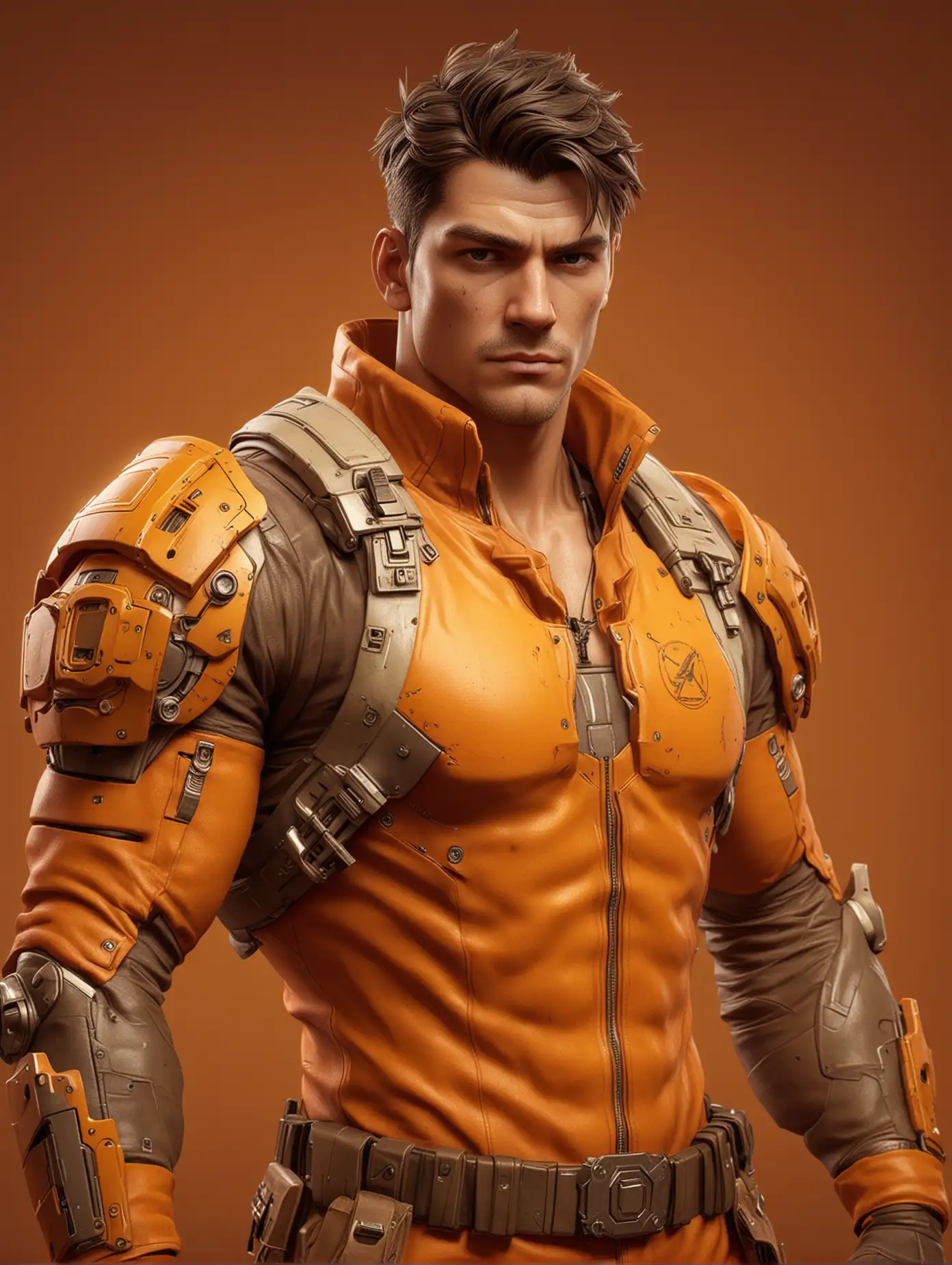 Handsome Electronic Competitive Game Characters in Orange Hue