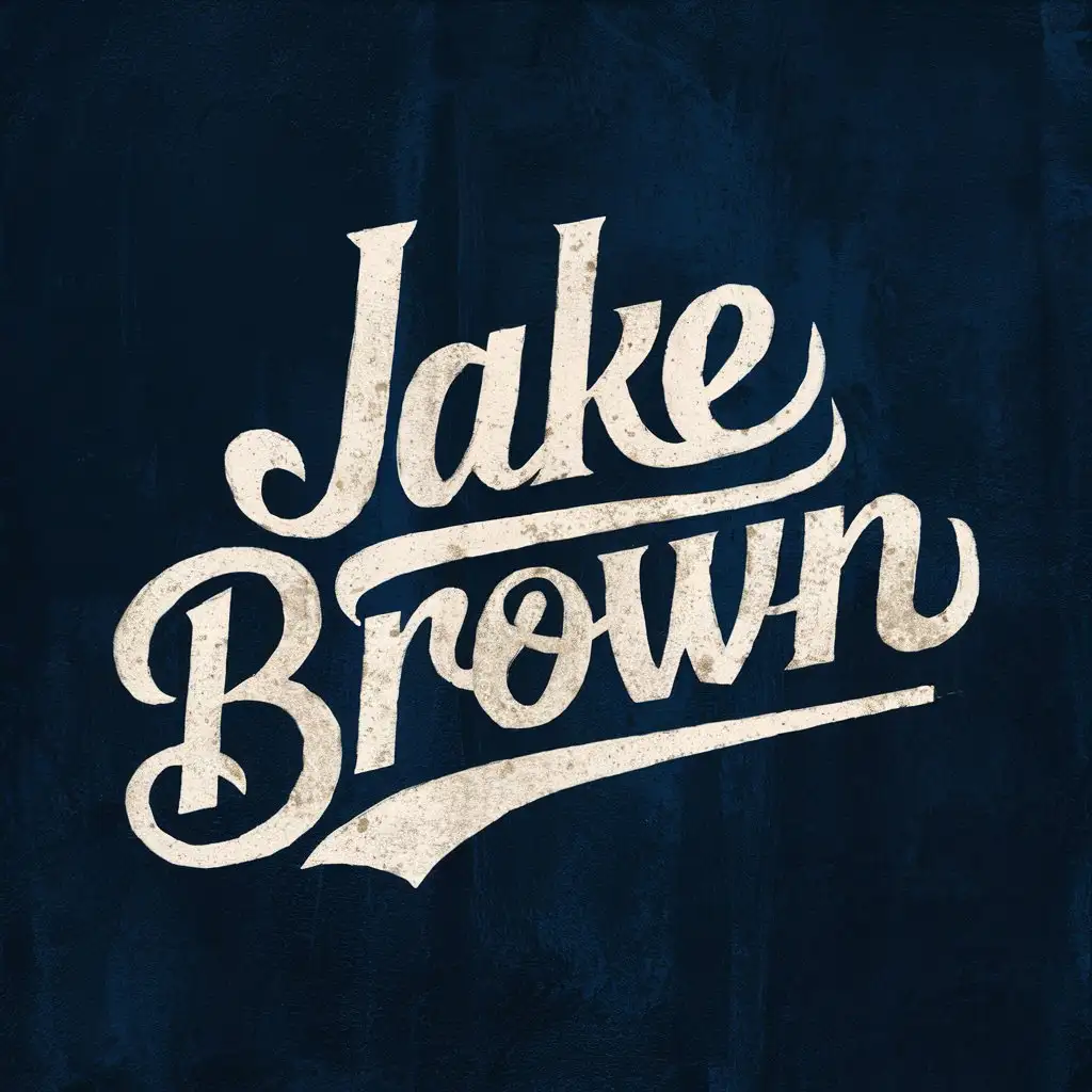 logo of “Jake Brown” hand lettering, as a Blues singer