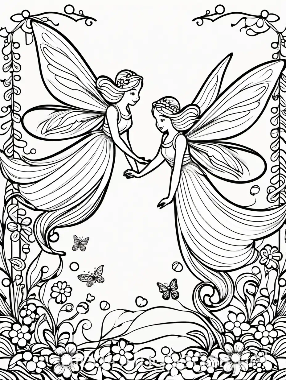 Simple-Fairies-Coloring-Page-EasytoColor-Line-Art-for-Kids