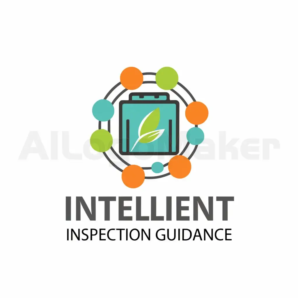 a logo design,with the text "Intelligent Inspection Guidance", main symbol:Lithium batteries, environmental protection, AI,Moderate,be used in Internet industry,clear background
