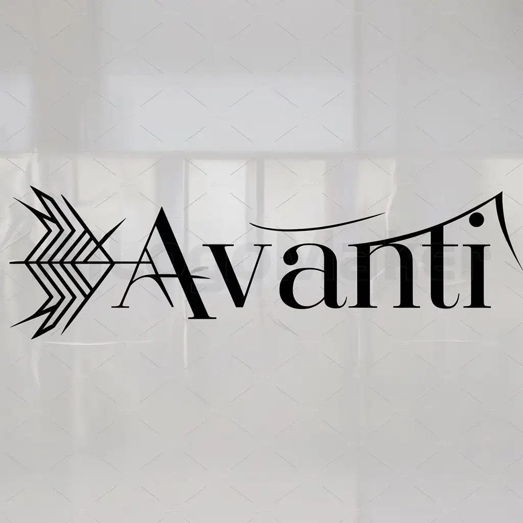 a logo design,with the text "Avanti", main symbol:Arrow,complex,clear background