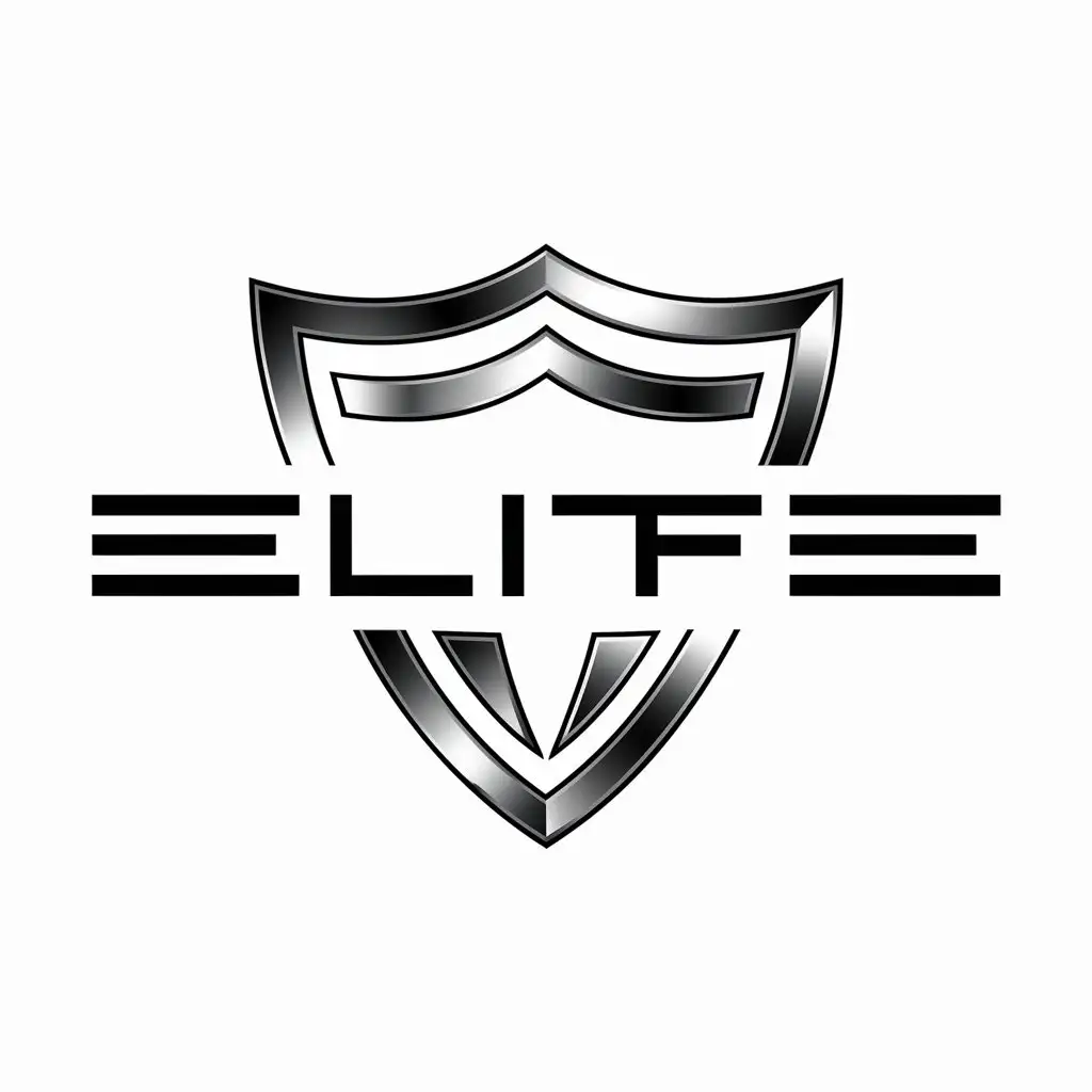 a logo design,with the text "ELITE", main symbol:BLACK CHROME,complex,be used in PremiumCarCare industry,clear background