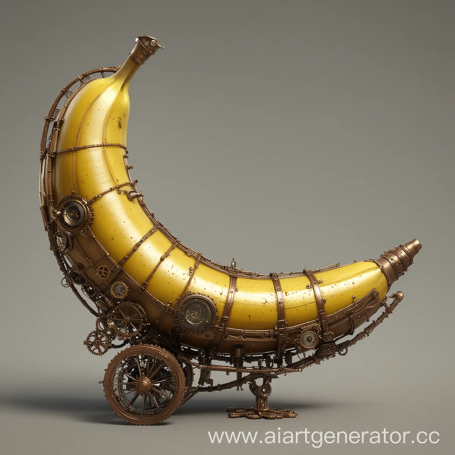 Side-View-of-Steampunk-Banana-with-Minimalistic-Details
