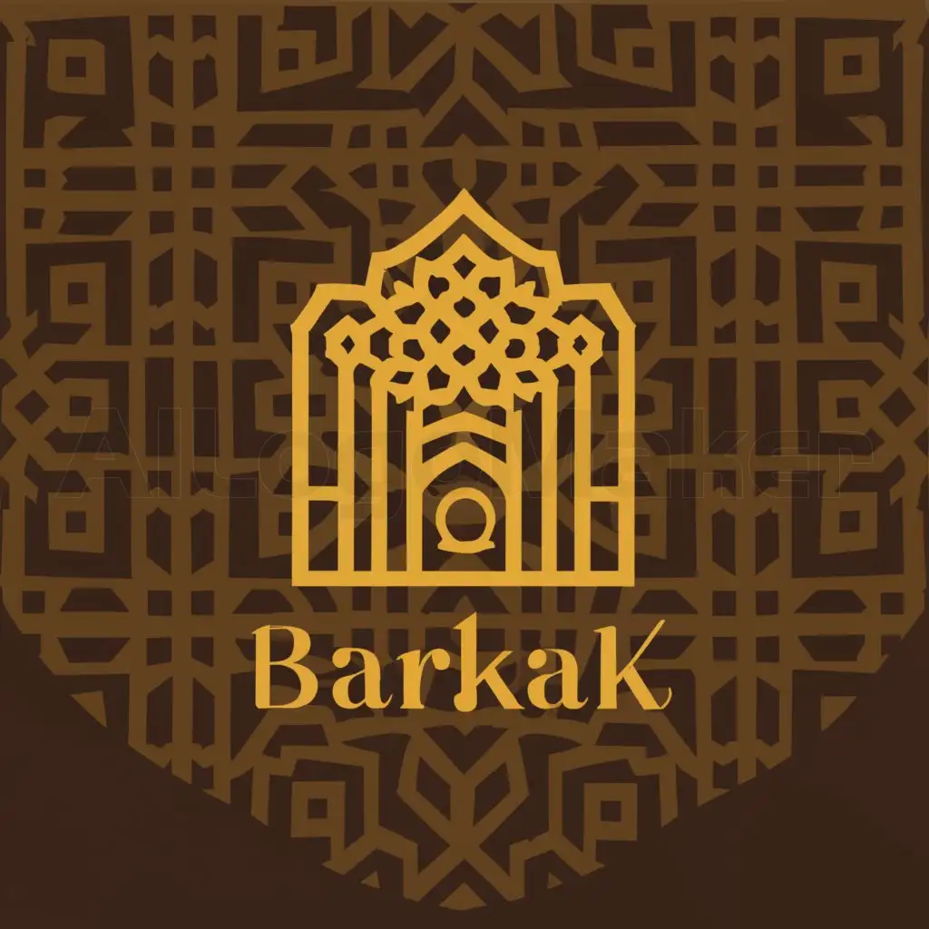 a logo design,with the text "BARAKA", main symbol:the golden door of the Kaaba,Moderate,be used in Religious industry,clear background