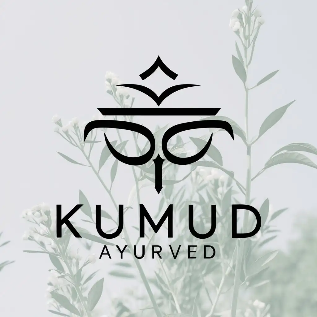 a logo design,with the text "Kumud ayurved", main symbol:Ayurved,Moderate,be used in Herbal industry,clear background