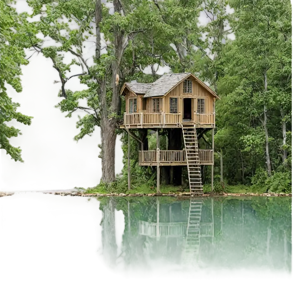 Exquisite-Treehouse-in-a-Lake-Captivating-PNG-Image-for-Serene-Landscapes