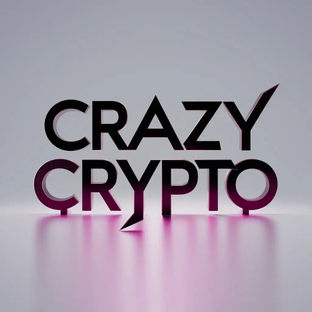 надпись CRAZY CRYPTO на пустом фоне красивый текст