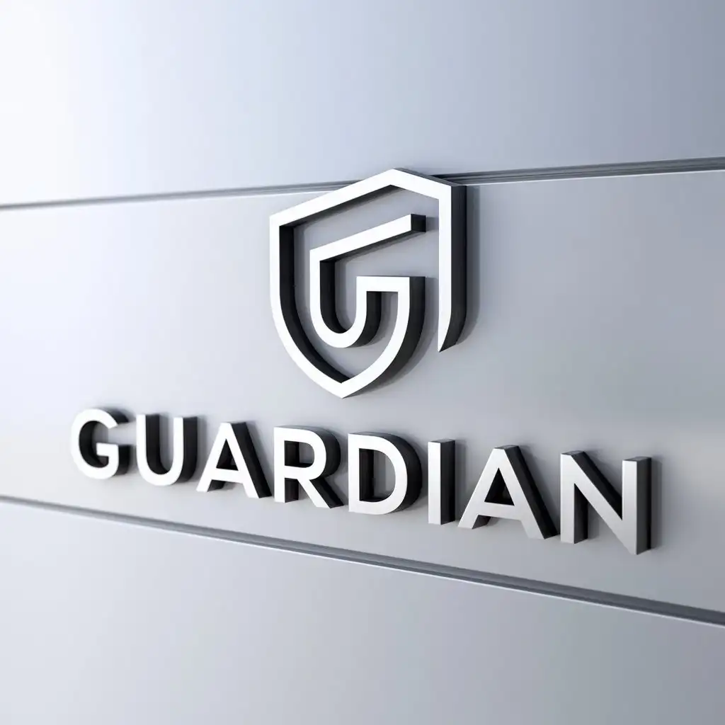 a logo design,with the text "Guardian", main symbol:G,Minimalistic,clear background