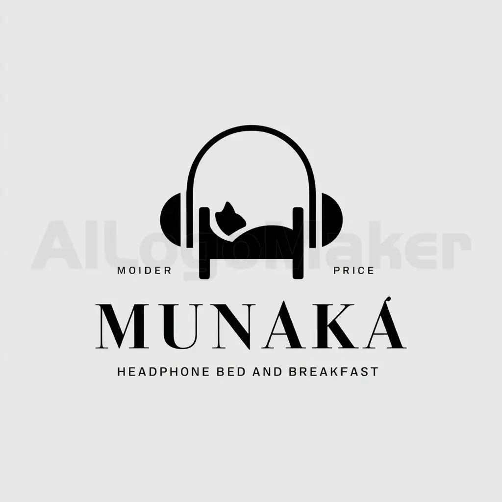 a logo design,with the text "Munaka", main symbol:Headphone Bed and breakfast,Moderate,clear background