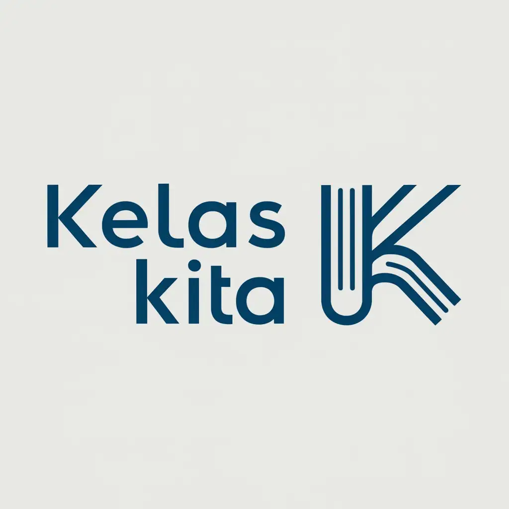 a logo design,with the text "Kelas Kita", main symbol:a book/ letter K,Moderate,be used in Education industry,clear background