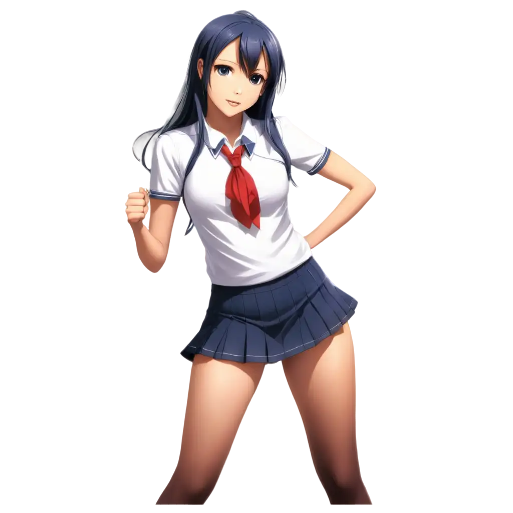 Sexy anime girl with school uniform