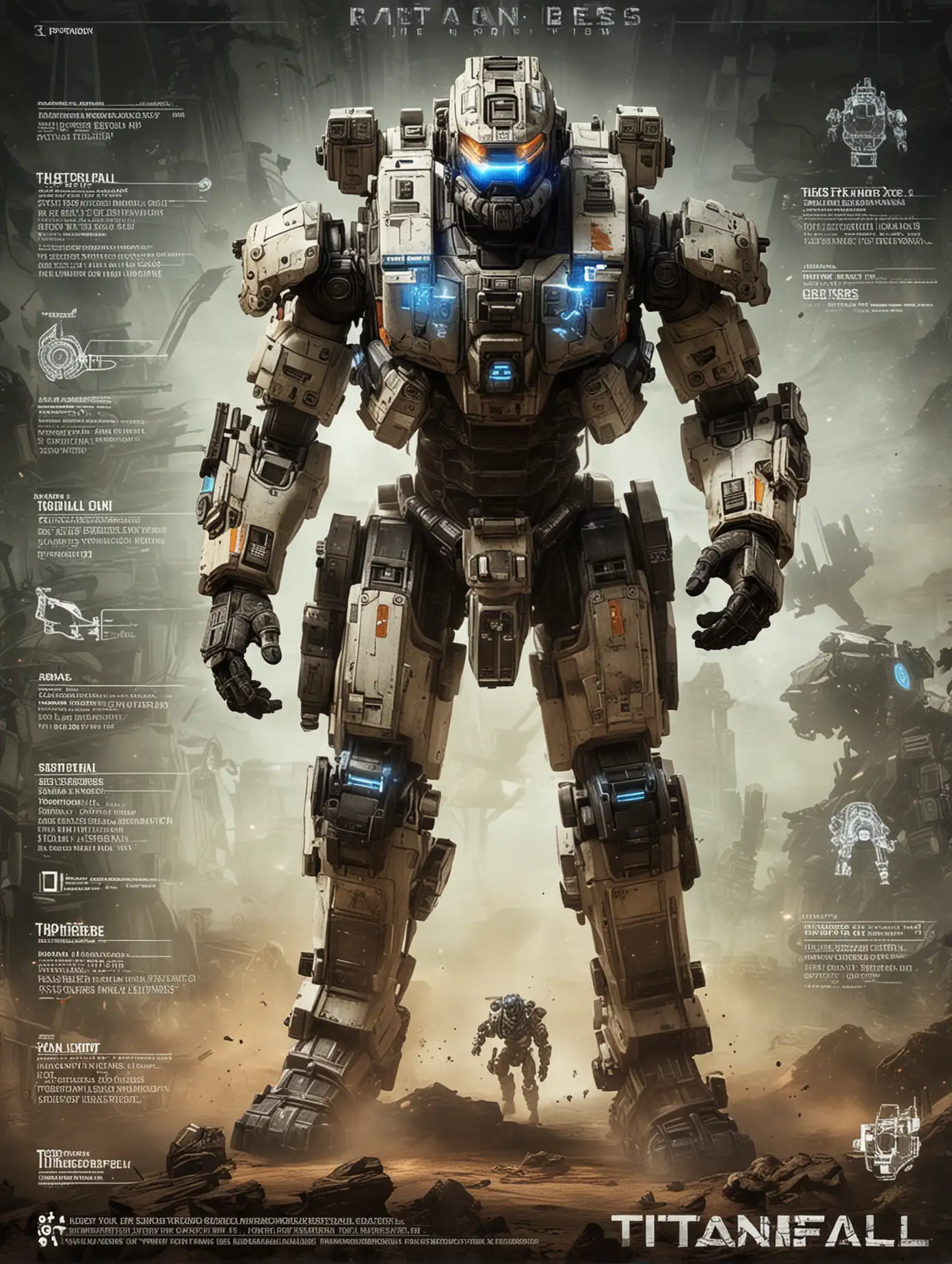 titanfall, ion titan, specs poster